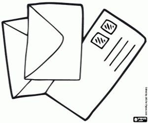 Envelope Coloring Page