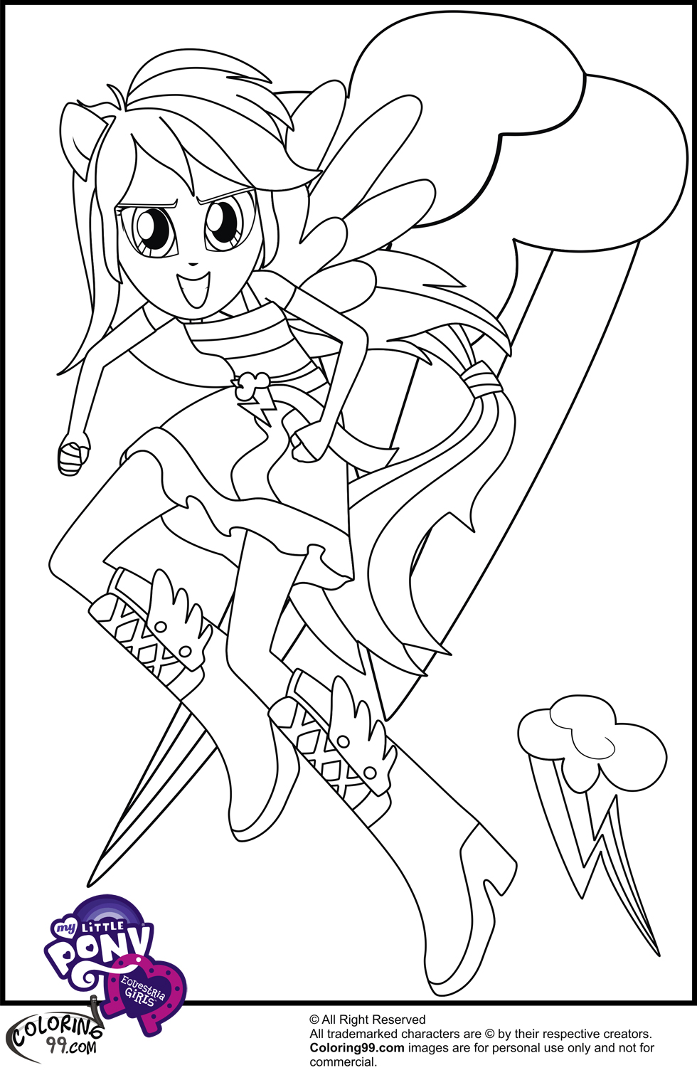 980x1518 Free Equestria Girl Coloring Pages Download