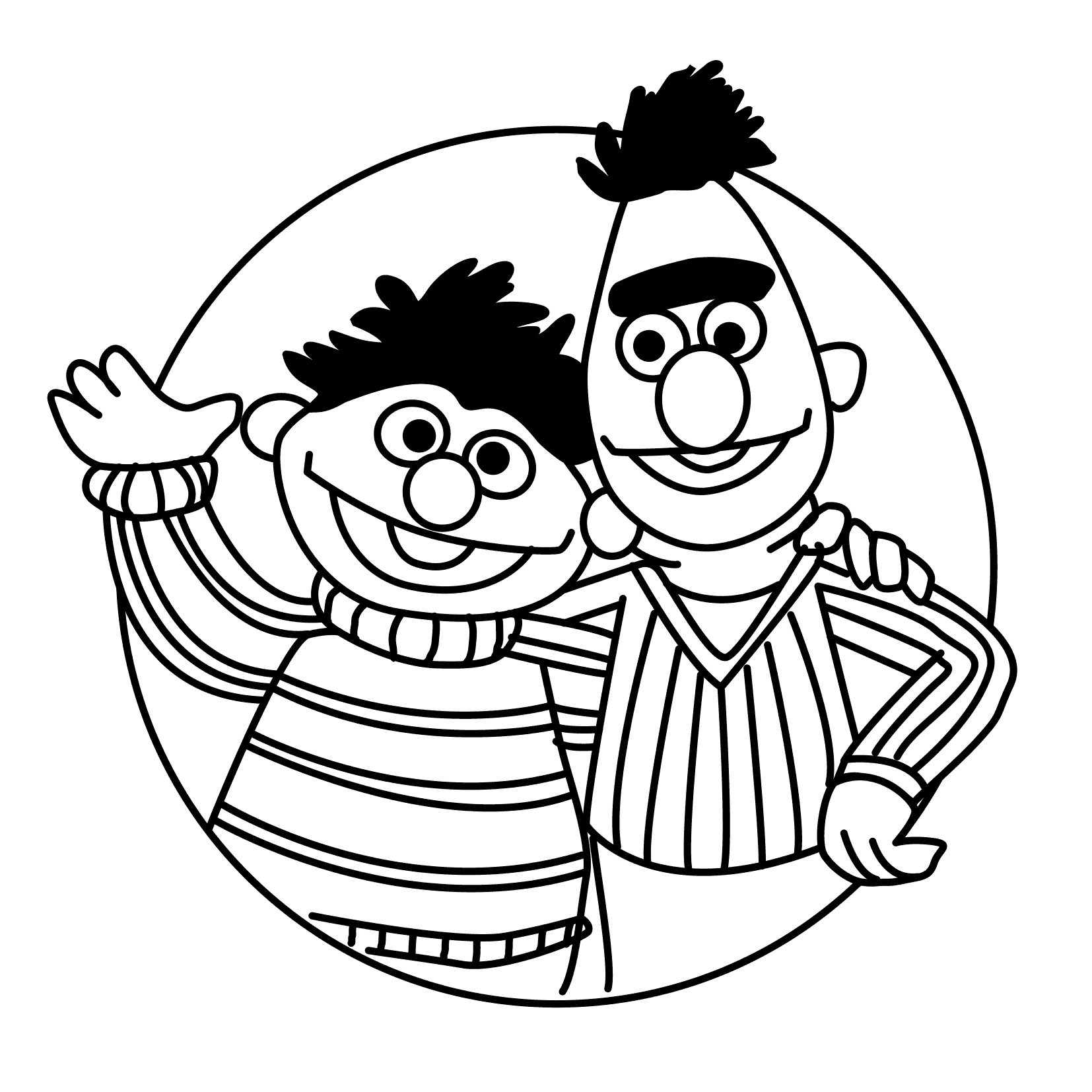 1654x1654 Bert And Ernie Coloring Pages