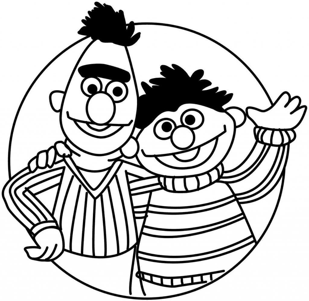 1024x999 Bert And Ernie Coloring Pages