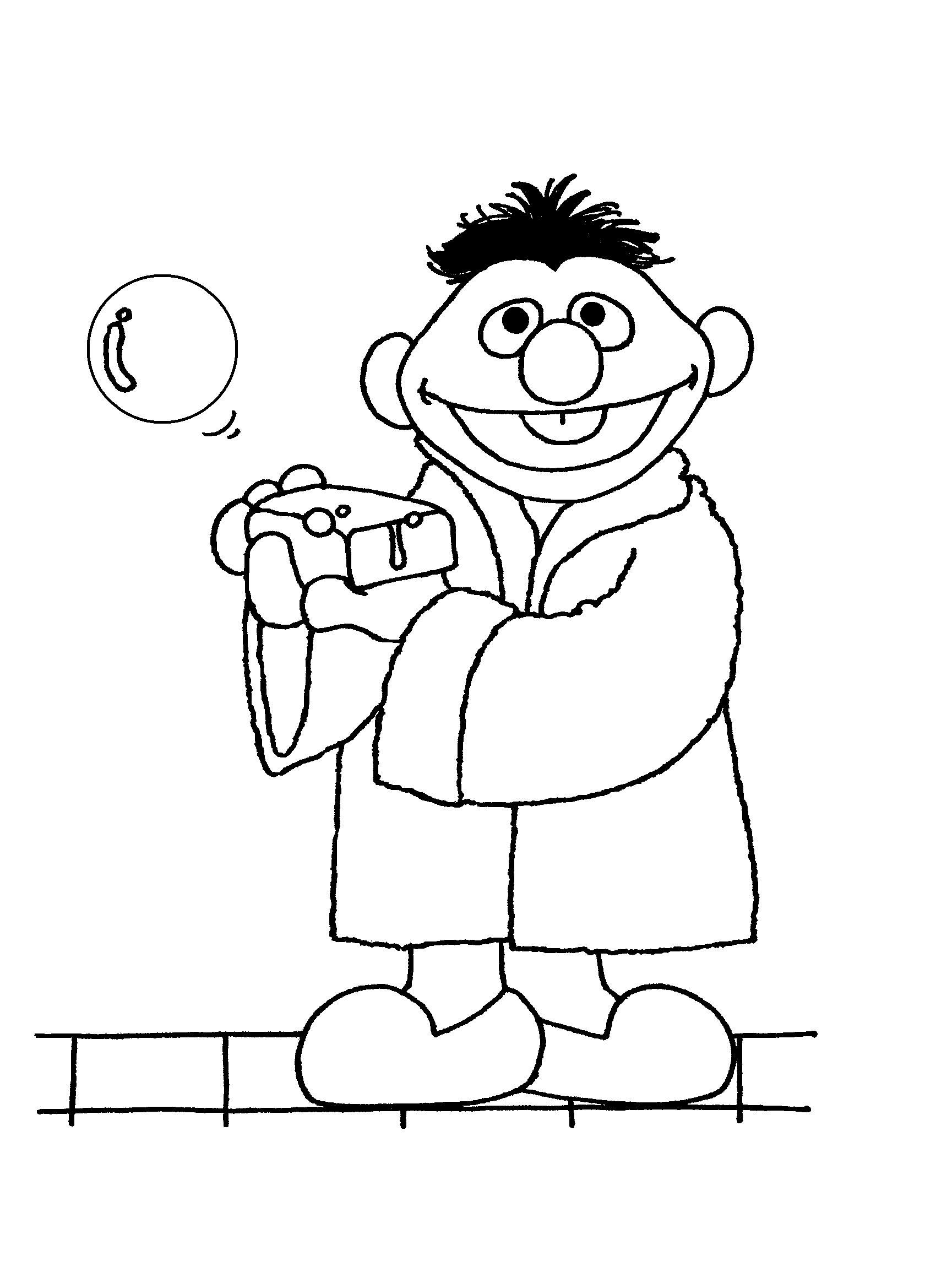 1700x2338 Bath Time Ernie (Coloring Pages) Coloring Pages
