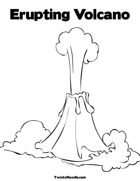 468x605 Erupting Volcano Coloring Page Science Volcano