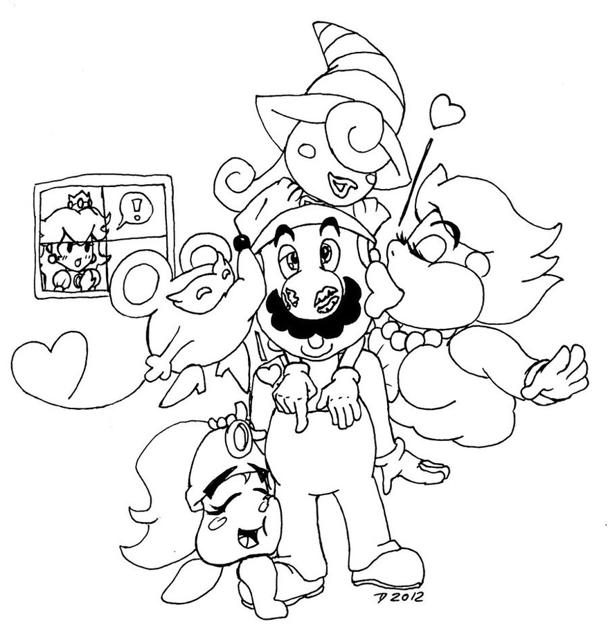 878x910 Paper Mario 64 Coloring Pages