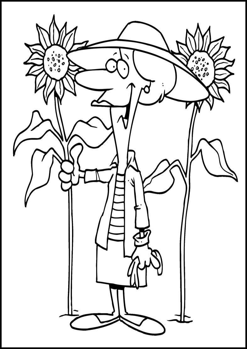 786x1112 Sunflower Coloring Page