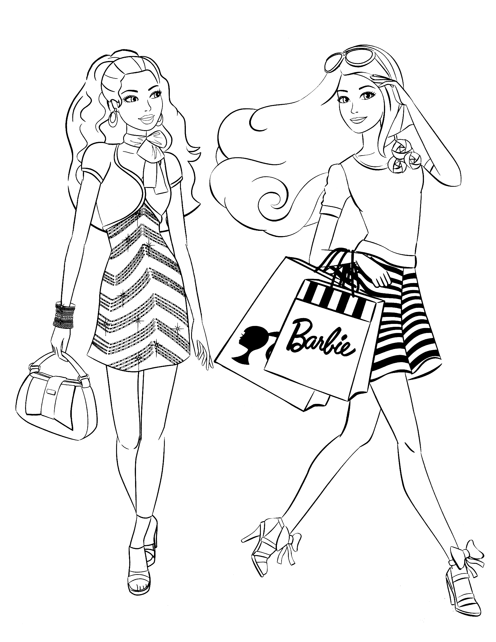 1700x2200 Coloring Pages Girls Shoping Printable Coloring Pages