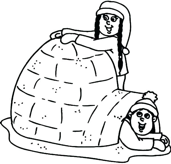 600x575 Eskimo Coloring Page Igloo Coloring Page Igloo Coloring Page