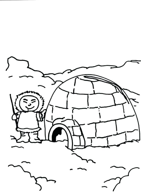600x824 Coloring Eskimo Coloring Page Igloo And Boy Pages Free. Eskimo