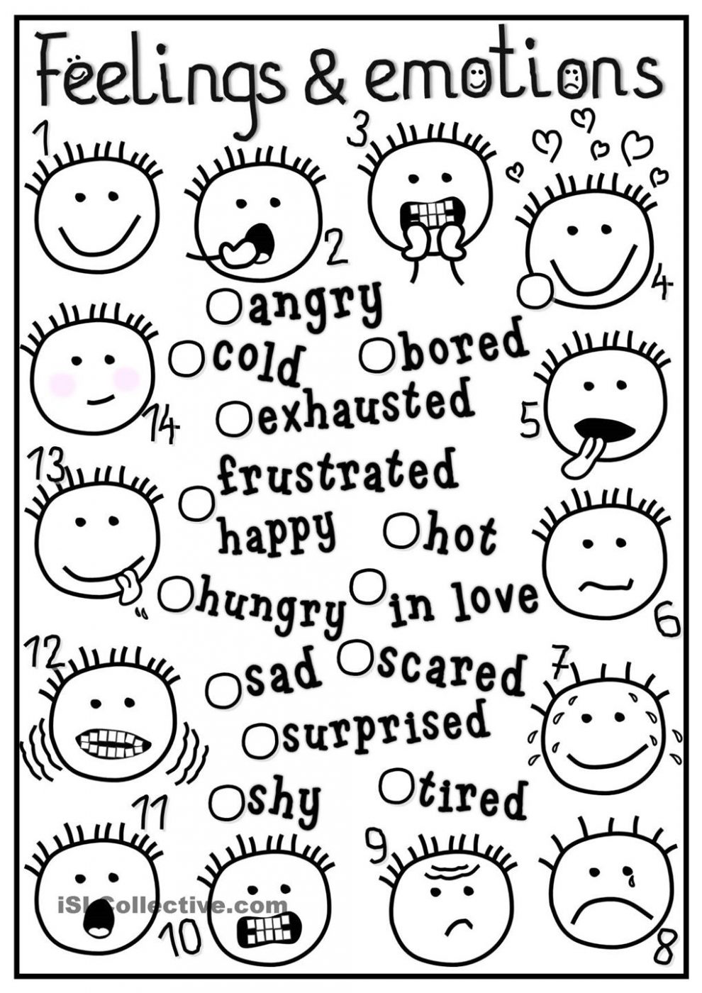 990x1400 Emotions Coloring Pages Worksheet Free Esl Printable In Studynow