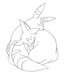 236x265 Umbreon And Espeon Nuzzle Lineart By Kawaiijuraculmihawk