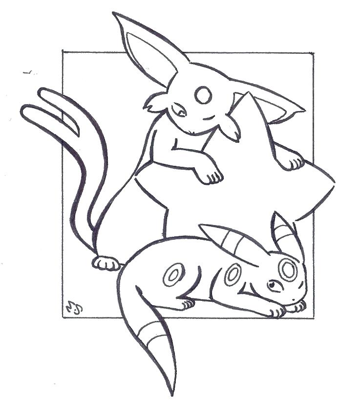735x832 Espeon Coloring Pages