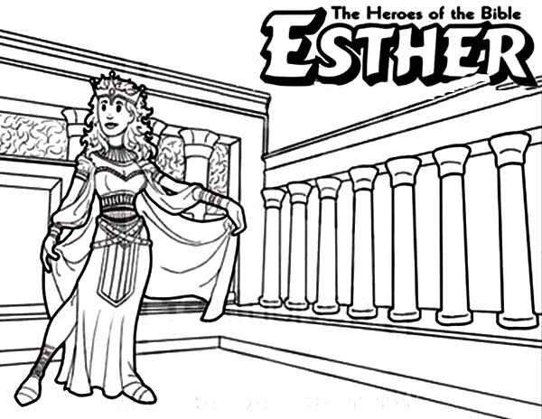 600x464 Queen Esther The Bible Heroes Coloring Page Netart Throughout