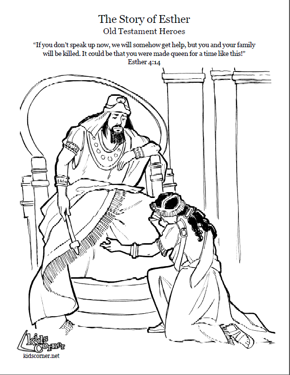 597x771 Story Of Esther. Coloring Page, Script And Bbile Story. Http