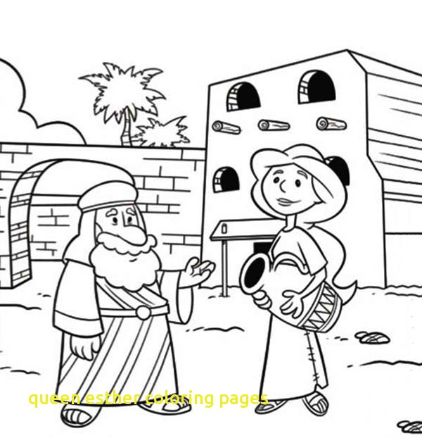 600x622 Queen Esther Coloring Pages With Beautiful Jewish Queen Esther