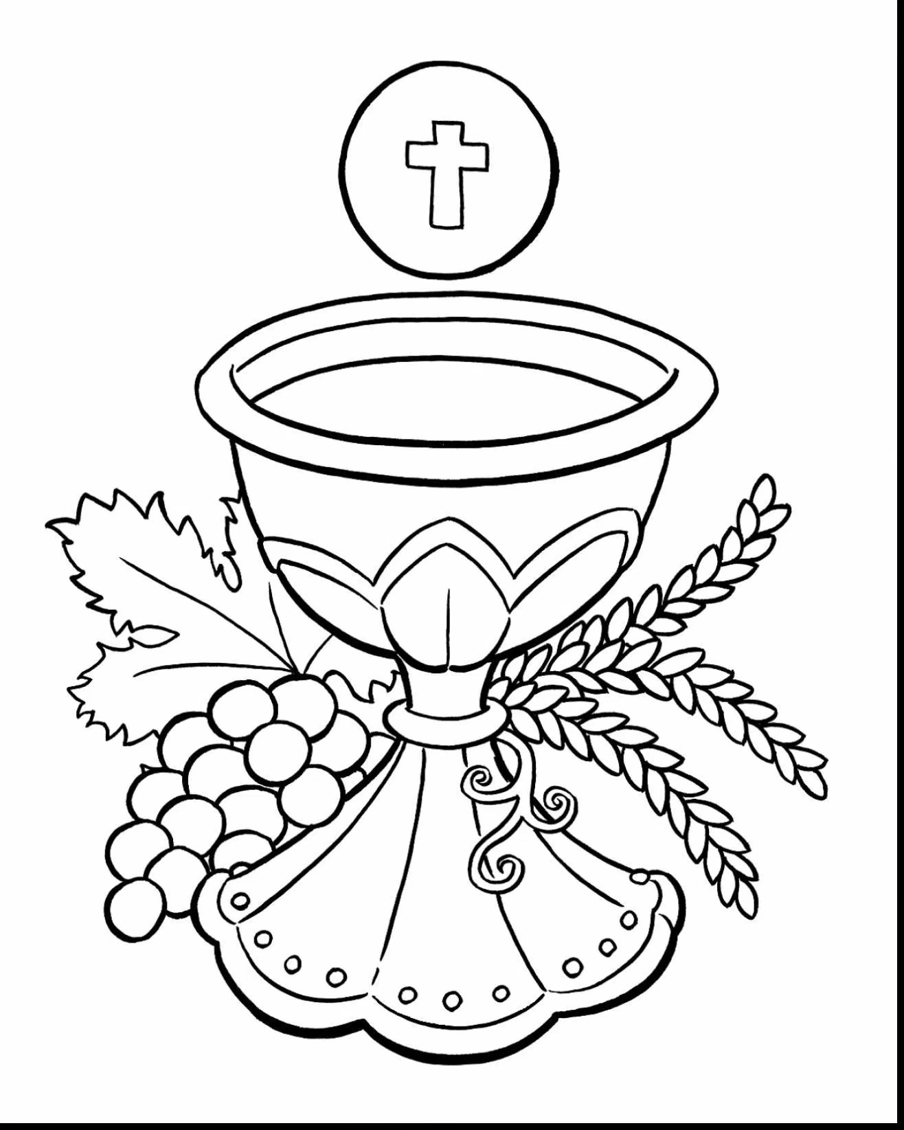 1316x1645 Special Chalice Coloring Page Magnificent First Communion And Host