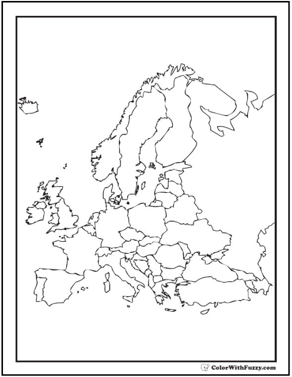 Europe Coloring Page