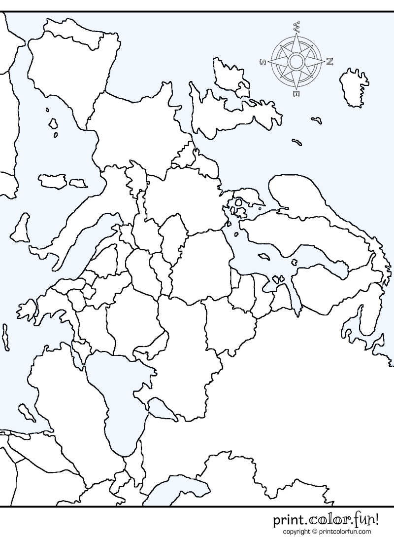 800x1100 Free Coloring Page, Map Of Europe From Print Color Fun Classical