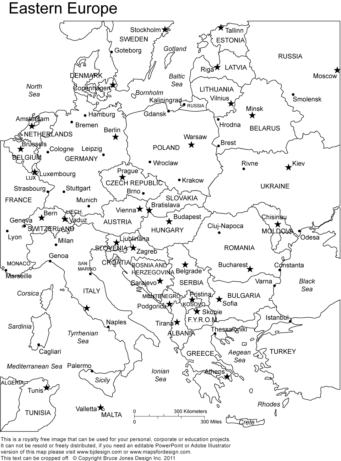 1086x1467 Printable Map Of Europe