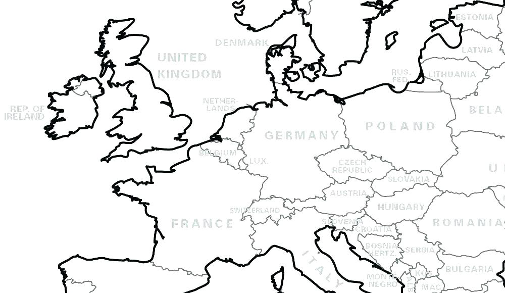 1000x580 Coloring Map Of Europe
