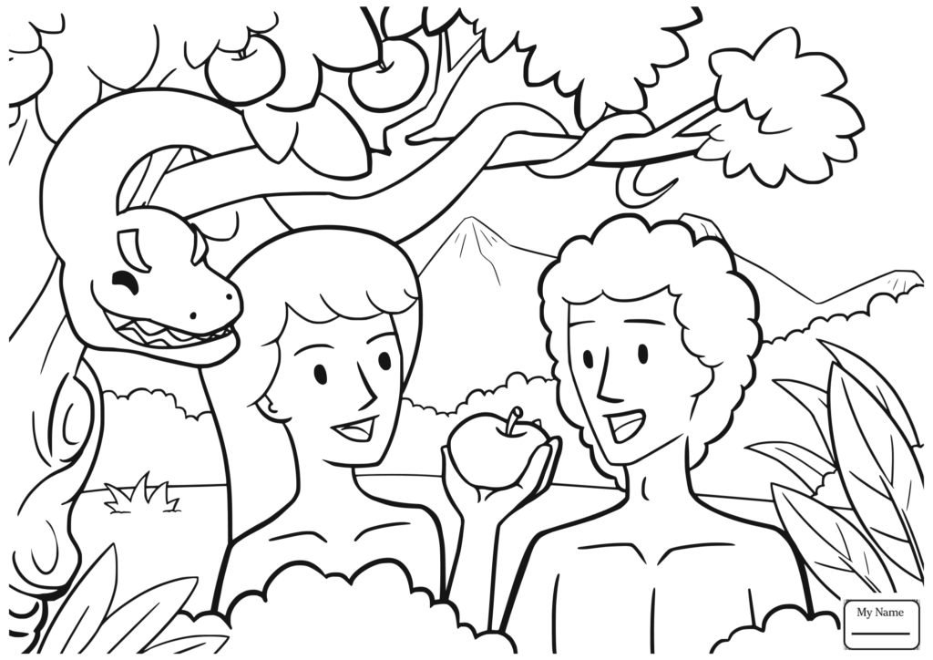 1024x724 Adam And Eve Coloring Page Christianity Bible Flee Pages