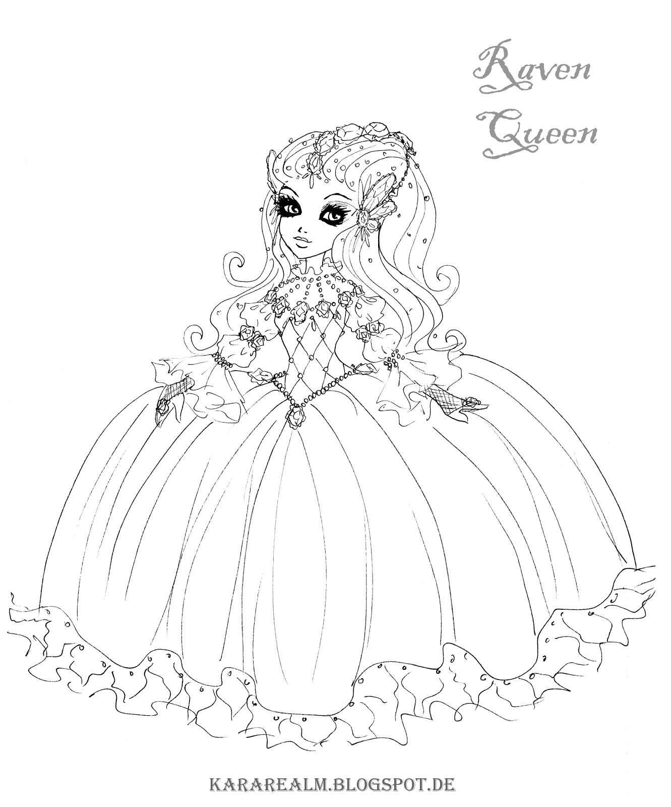 1331x1600 Coloring Pages Raven Queen