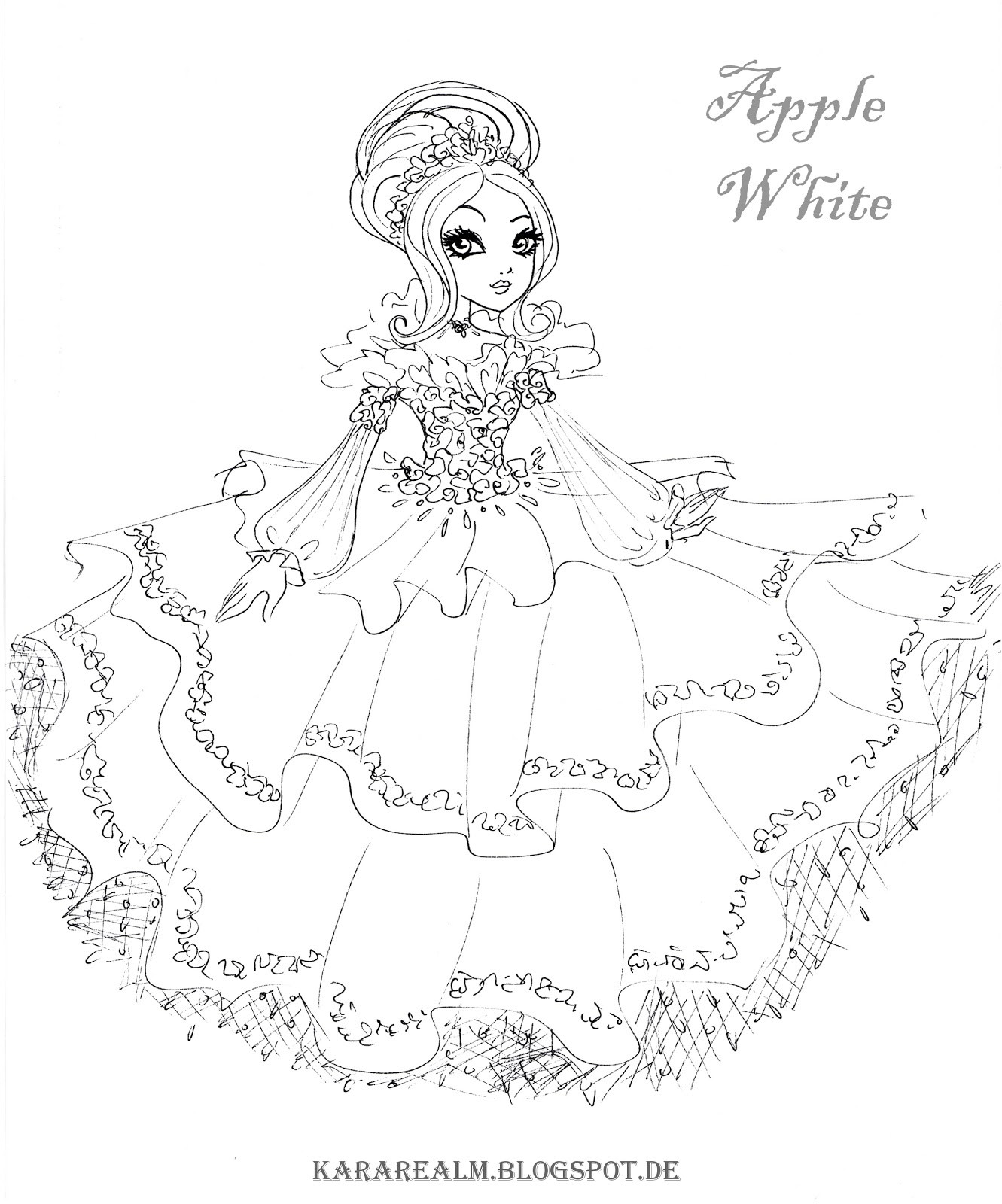 1331x1600 Ever After High Coloring Pages Apple White Acpra
