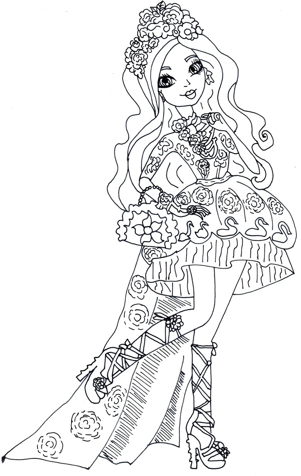 Ever After High Coloring Pages Apple White