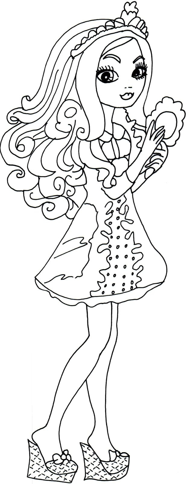 627x1600 Fresh Ever After High Coloring Pages Apple White Design Free