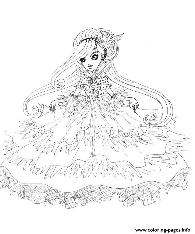 640x769 Duchessswan Ever After High Doll Coloring Pages Printable