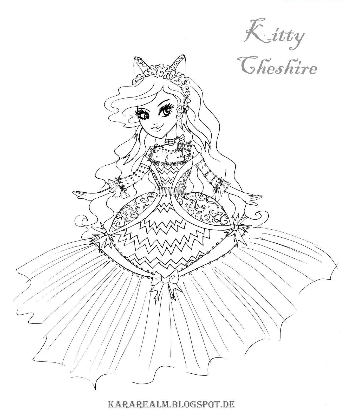 1331x1600 Ever After High Kitty Cheshire Coloring Page 12 Pages