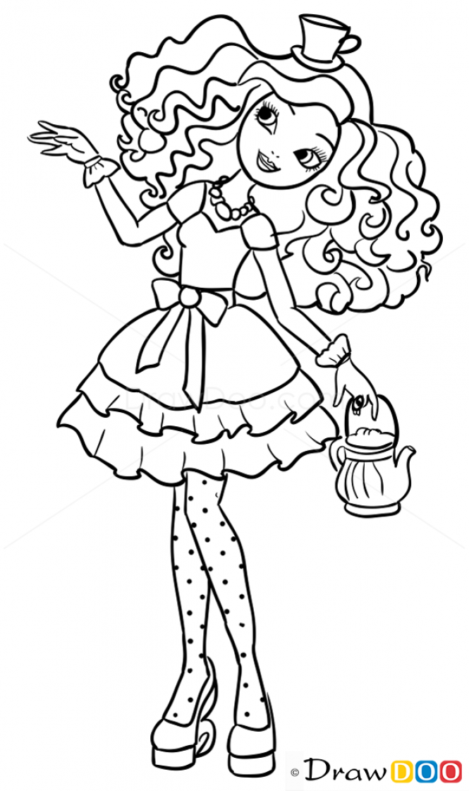 665x1121 How To Draw Ever After High Madeline Hatter