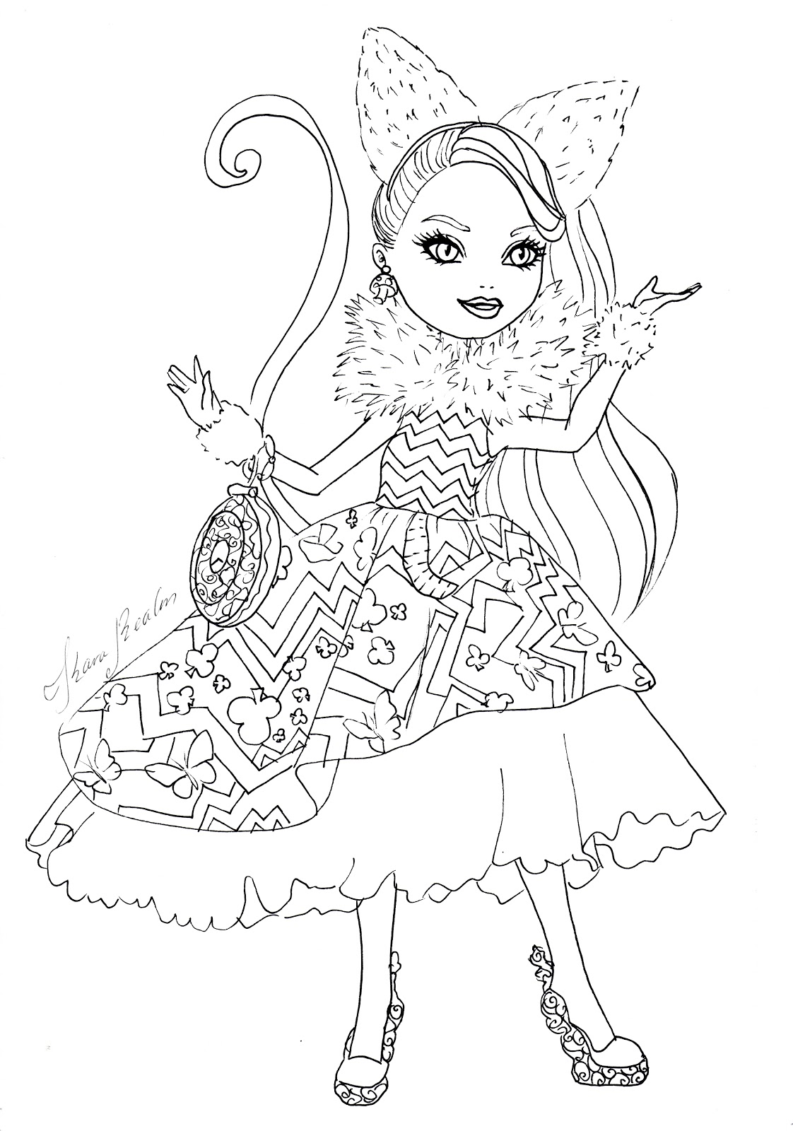 1122x1600 Everr High Coloring Pages For Kids Colouring Kitty Cheshire Raven