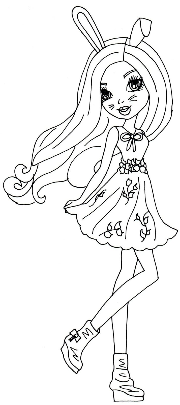 714x1600 Harelow ever after high coloring page.jpg 2 Color