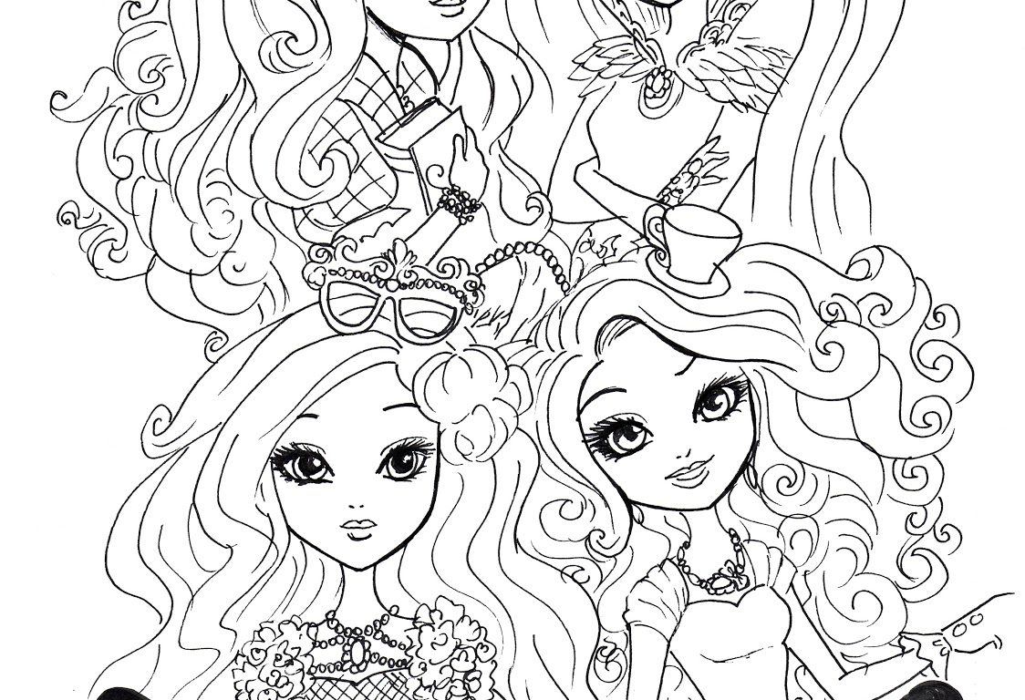 1124x768 Coloring For Kids Ever After High Pages Breathtaking Cerise Hood