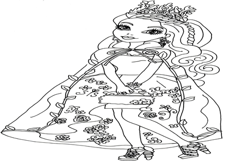 476x333 Ever After High Ashlynn Ella Coloring Pages Page Image Clipart