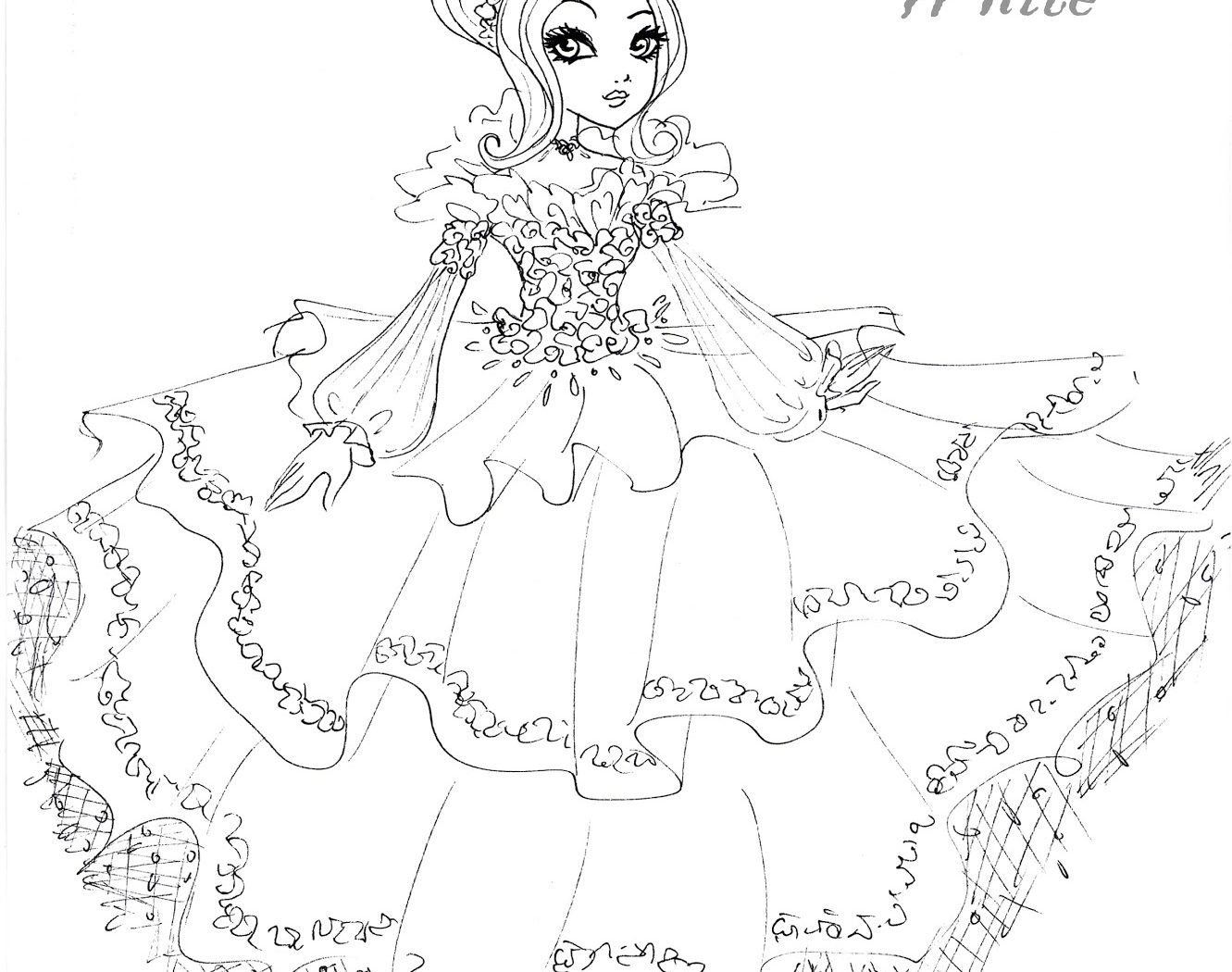 1331x1050 Amazing Ever After High Lizzie Hearts Coloring Pages Adornment