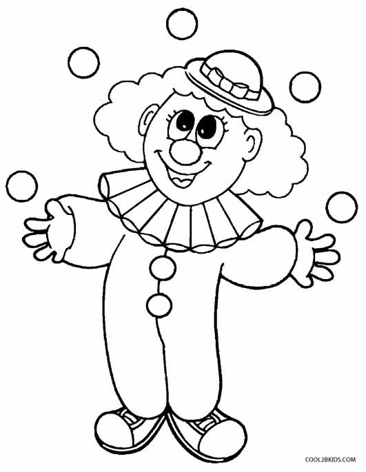531x685 Clown Coloring Pages For Preschoolers Printable