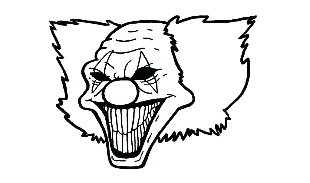 1024x604 Clown Coloring Pages Evil Clown Coloring Pages Scary Clown