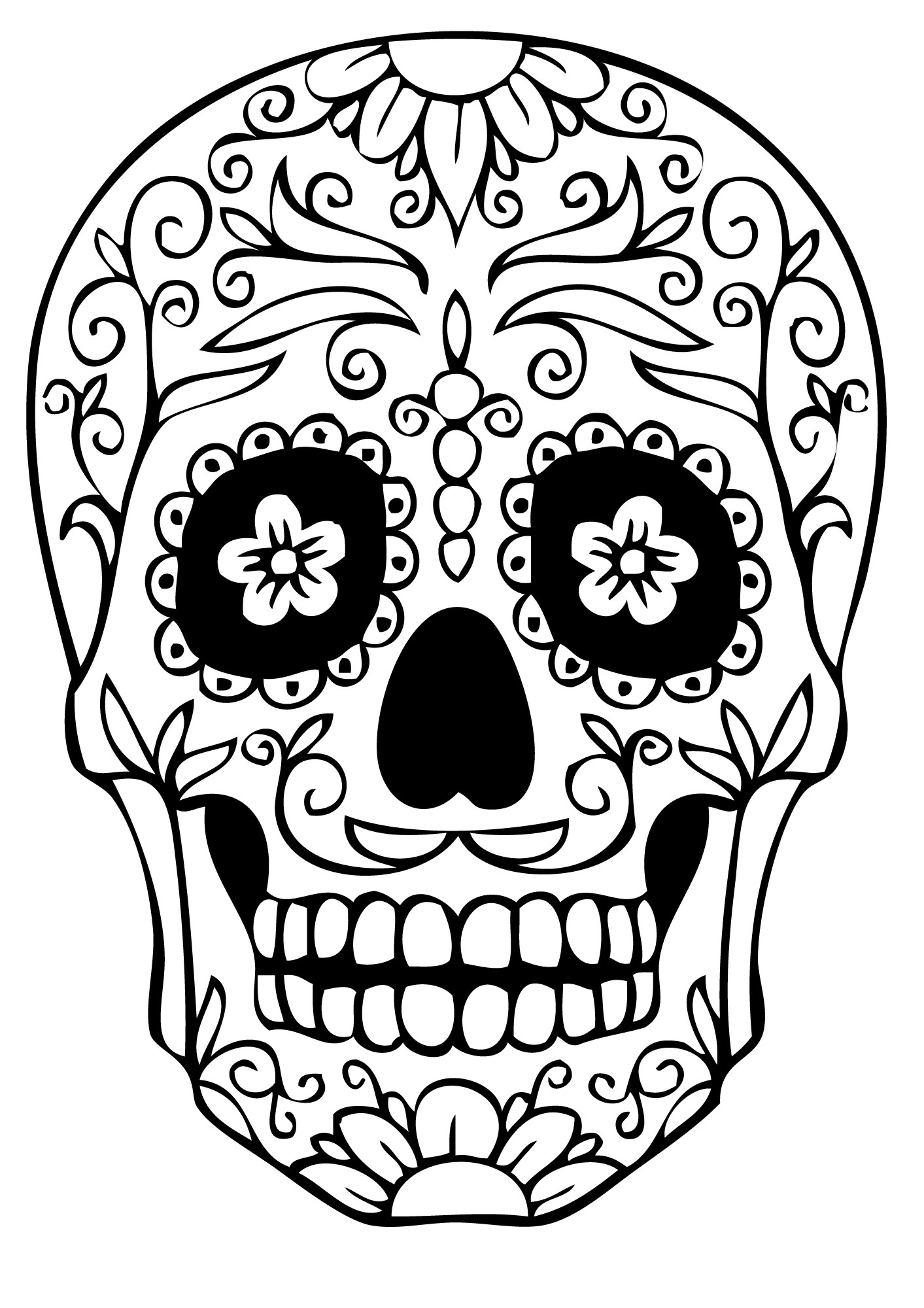 1413x2000 Skull Coloring Pages To Print Tixac