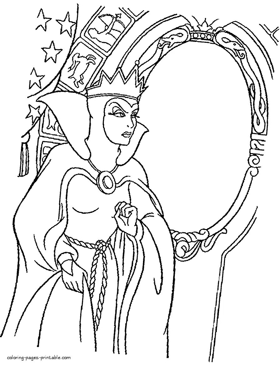 895x1168 Snow White And The Seven Dwarfs Coloring Pages 5 Disney At Evil