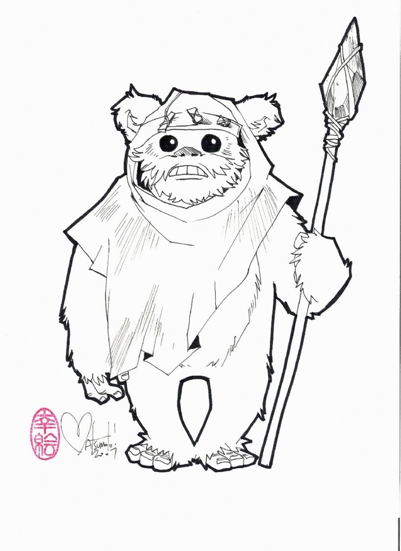 818x1124 Excellent Ewok Coloring Page 51 Remodel With Ewok Coloring Page