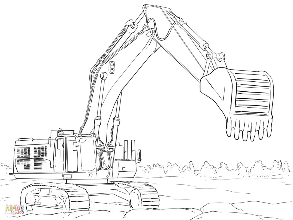 1024x768 Excavator Coloring Pages For Kids Coloring Pages Kids