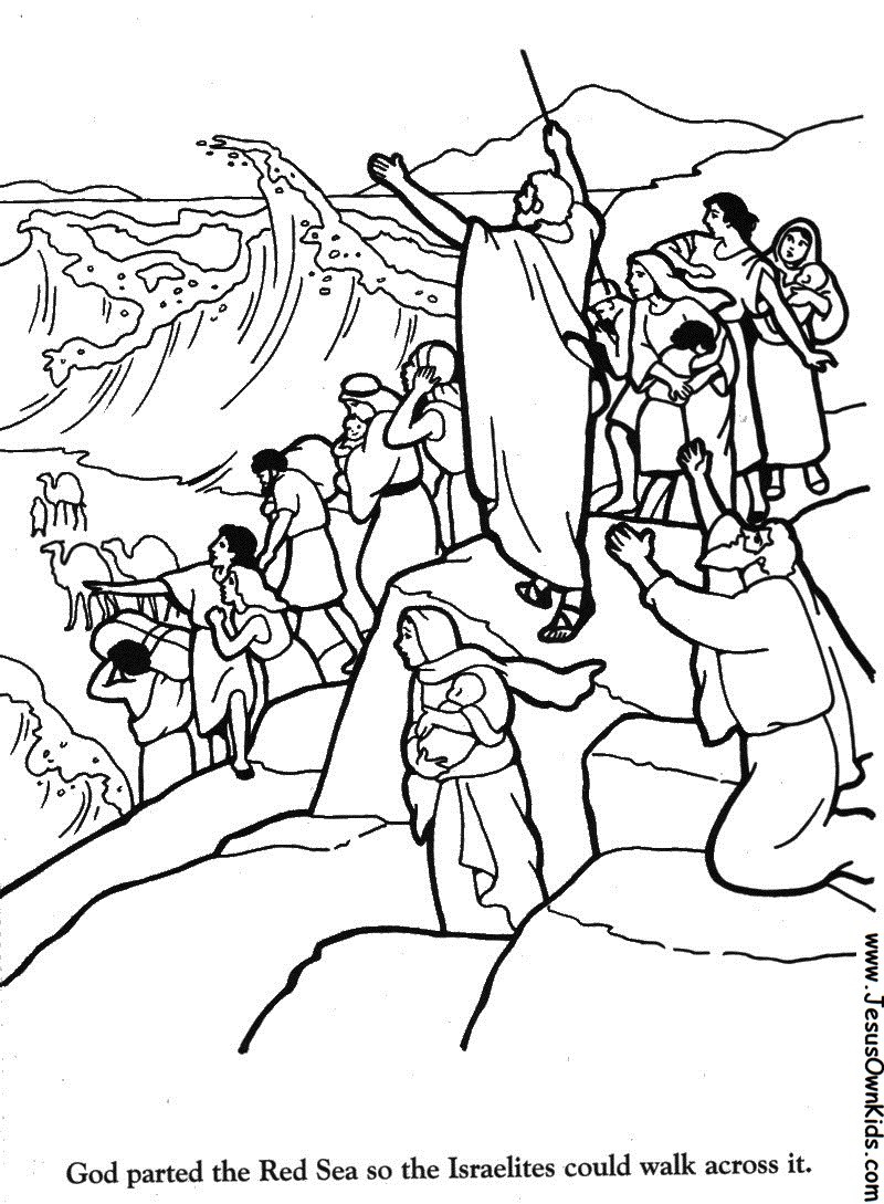 800x1089 Lavishly Moses And The Red Sea Coloring Page Parting Exodus Pages
