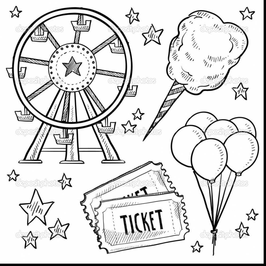 1126x1126 Expert Circus Coloring Pages Outstanding Carnival Tickets