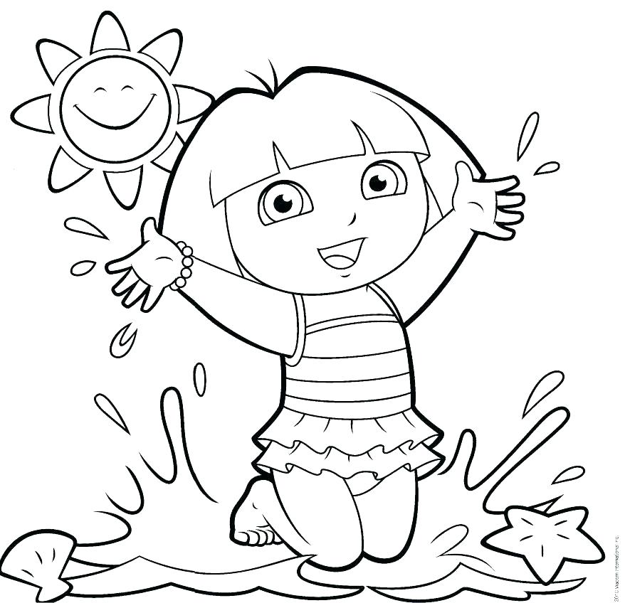 878x848 Dora The Explorer Coloring Sheets The Explorer Color The Explorer