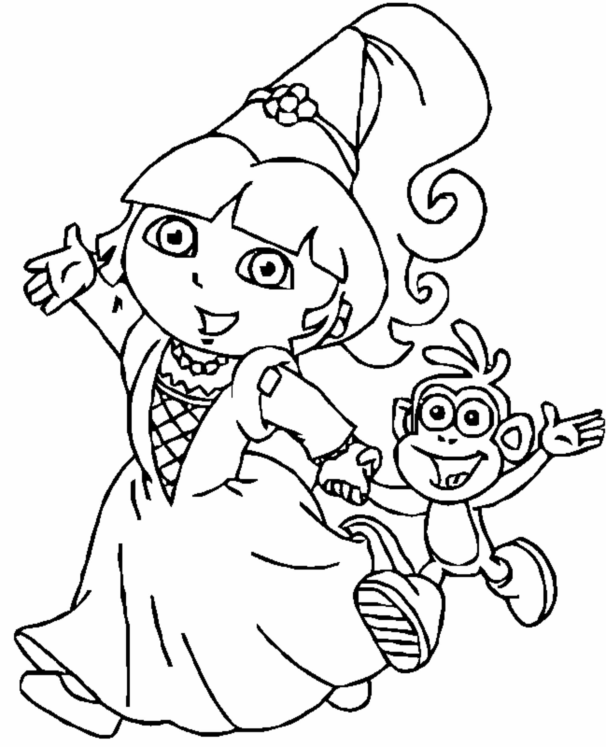 2000x2465 Dora The Explorer Coloring Pages Coloring Pages Funny Coloring