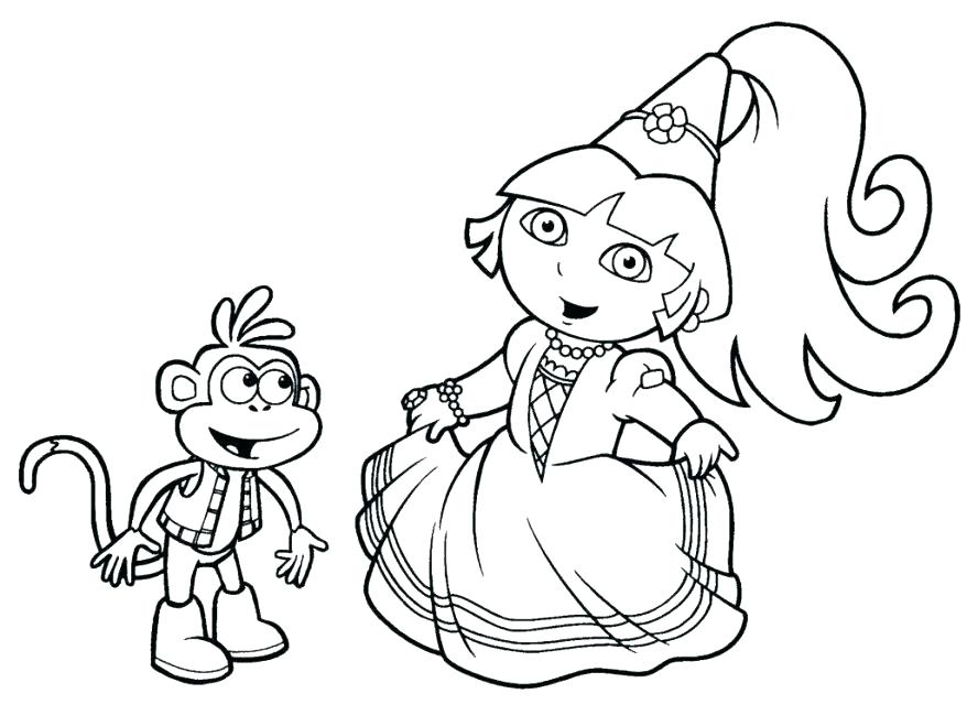 878x659 Explorer Coloring Pages The Explorer Coloring Pages Within Dora