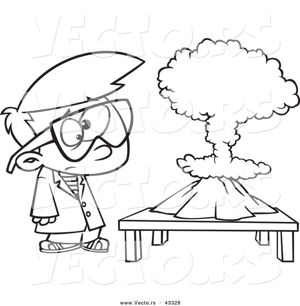 1024x1044 Vector Of A Uneducated Cartoon Scientist Boy Watching His Project