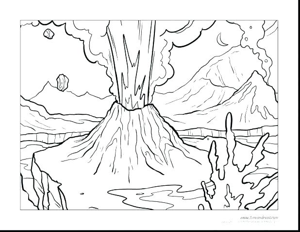 618x477 Volcano Coloring Pages Volcanic Explosion Page Color