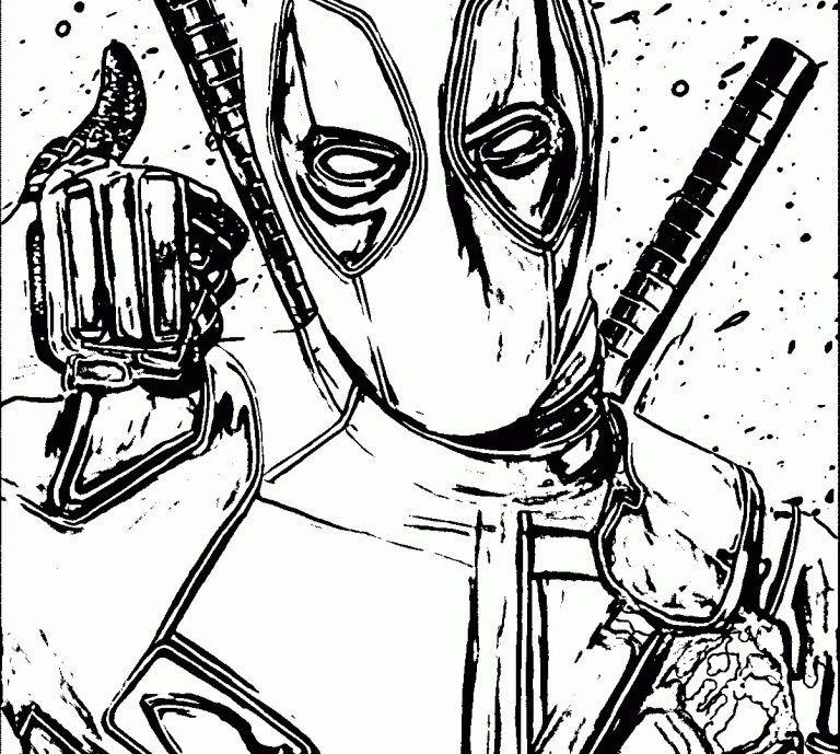 768x689 Deadpool Symbol Coloring Pages New Copy Printable Hard Extreme