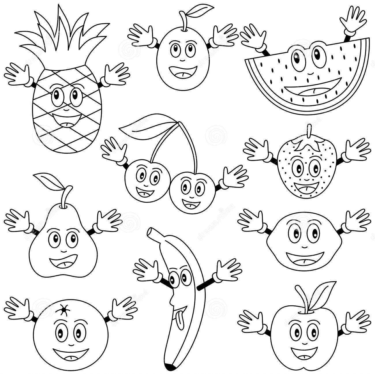 1300x1297 Unique Fruit Smoothie Coloring Pages Collection Printable